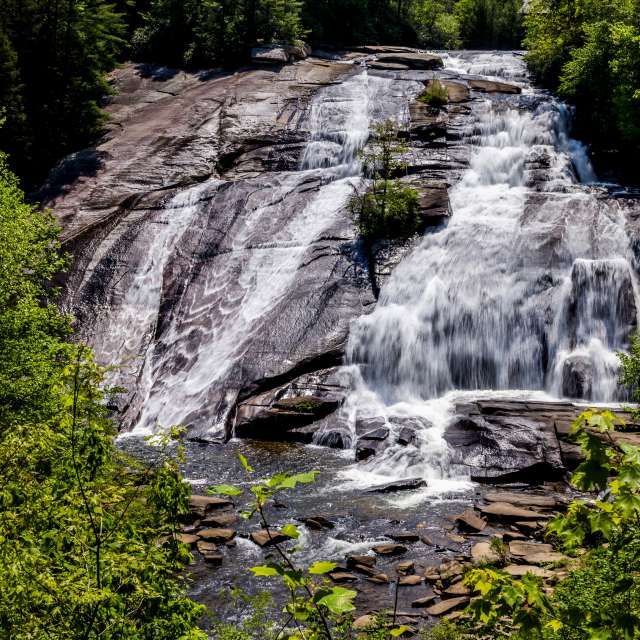 Cascading waterfall in Asheville