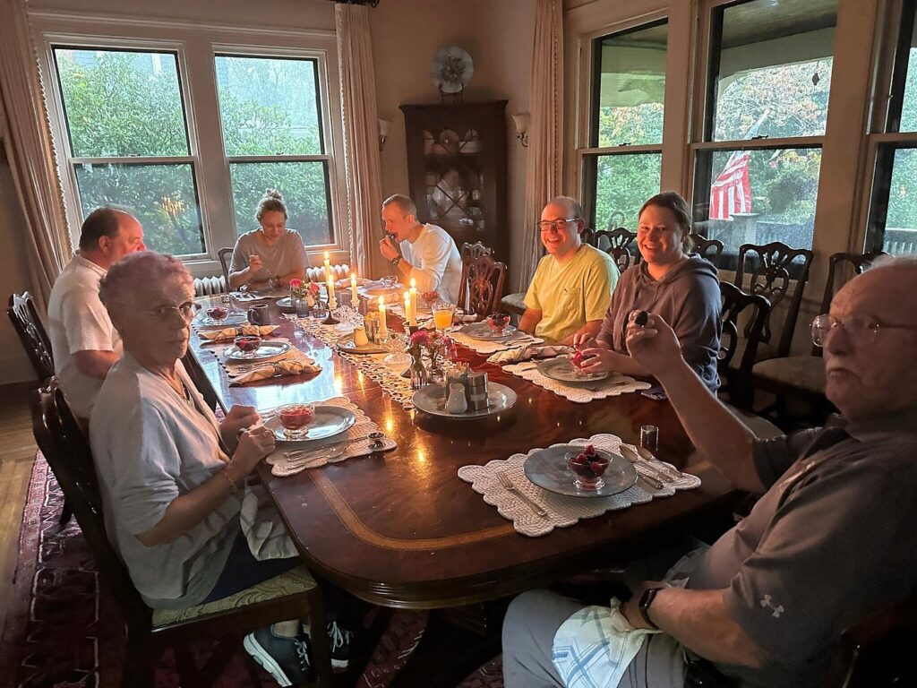 Guests eating breakfast at 1900 Inn on Montford after Hurricane Helene